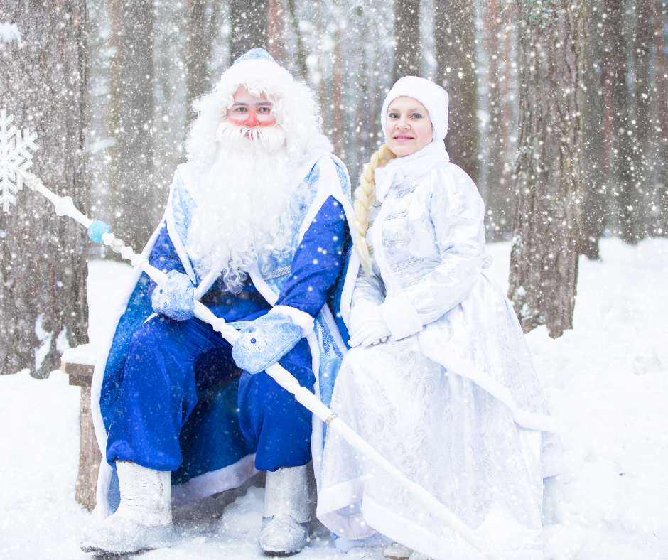 fée de l'hiver Ded Moroz et sa petite fille